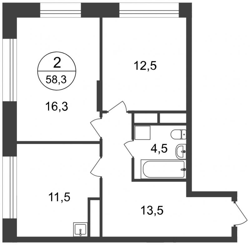 3-комнатная квартира с отделкой в ЖК Город-парк Первый Московский на 11 этаже в 2 секции. Сдача в 3 кв. 2025 г.
