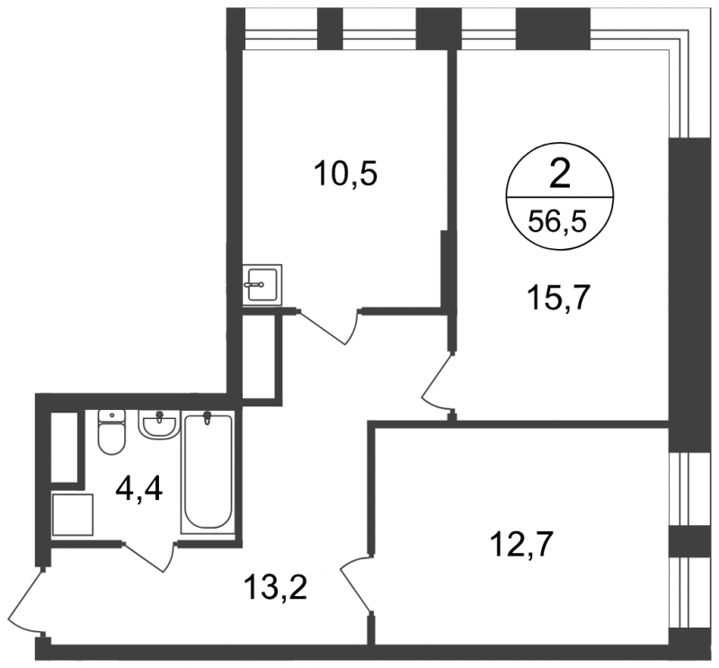 1-комнатная квартира в ЖК Эко Бунино на 7 этаже в 5 секции. Сдача в 1 кв. 2025 г.