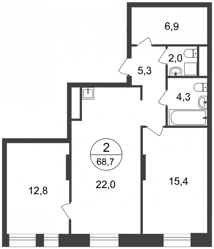 1-комнатная квартира с отделкой в ЖК Эко Бунино на 5 этаже в 5 секции. Сдача в 4 кв. 2025 г.