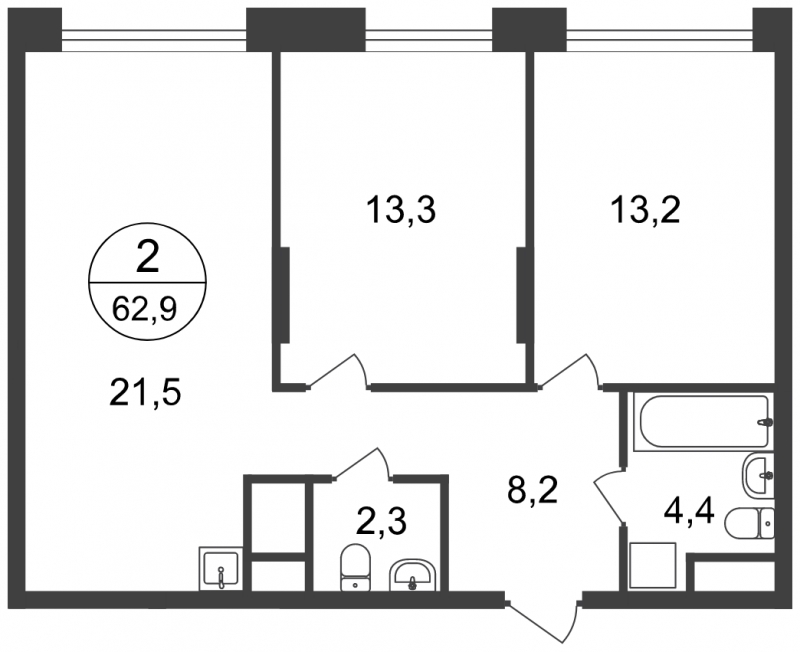 3-комнатная квартира с отделкой в ЖК Город-парк Первый Московский на 10 этаже в 5 секции. Сдача в 2 кв. 2025 г.