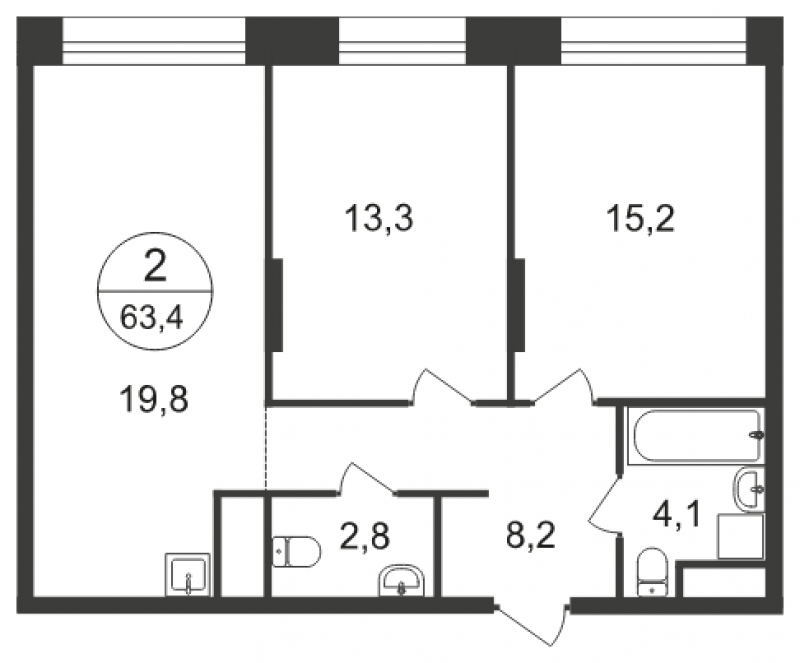 1-комнатная квартира в ЖК Время на 6 этаже в 1 секции. Сдача в 1 кв. 2019 г.