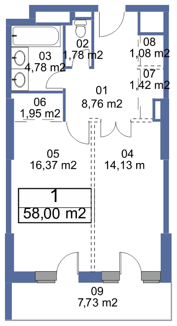 2-комнатная квартира с отделкой в ЖК Маяк на 38 этаже в 1 секции. Сдача в 2 кв. 2019 г.