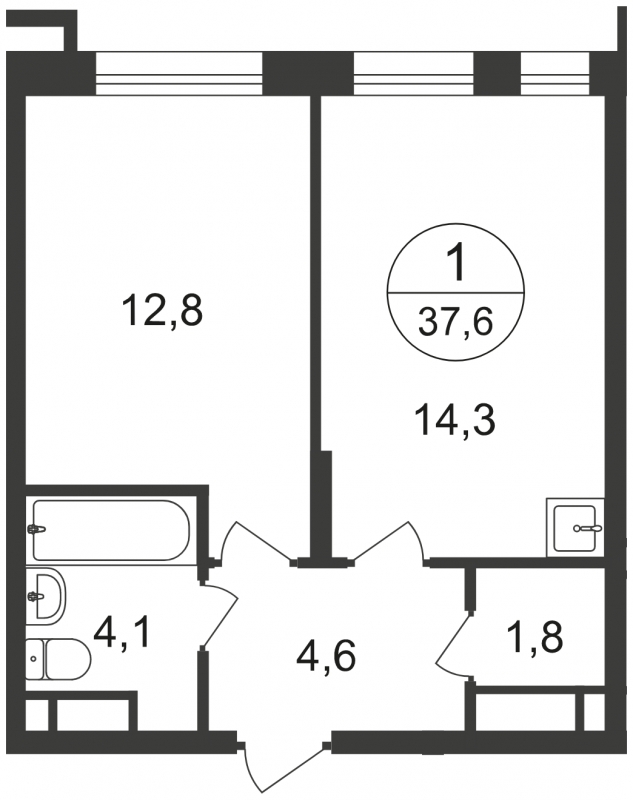 1-комнатная квартира с отделкой в ЖК Квартал Новые Котельники на 10 этаже в 5 секции. Сдача в 2 кв. 2023 г.