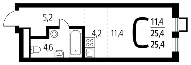 1-комнатная квартира в ЖК Новый Зеленоград на 6 этаже в 2 секции. Сдача в 1 кв. 2023 г.