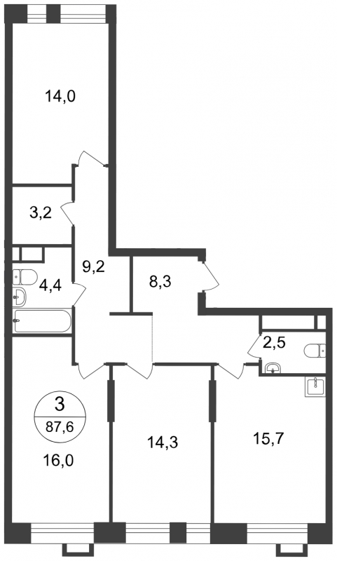 2-комнатная квартира в ЖК Эко Бунино на 10 этаже в 6 секции. Сдача в 1 кв. 2025 г.