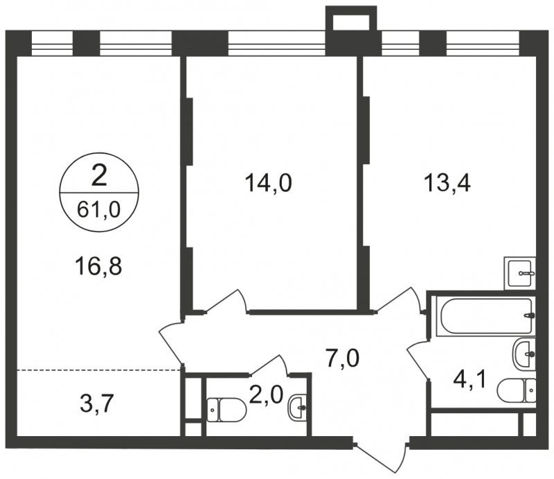 1-комнатная квартира в ЖК Время на 4 этаже в 1 секции. Сдача в 1 кв. 2019 г.