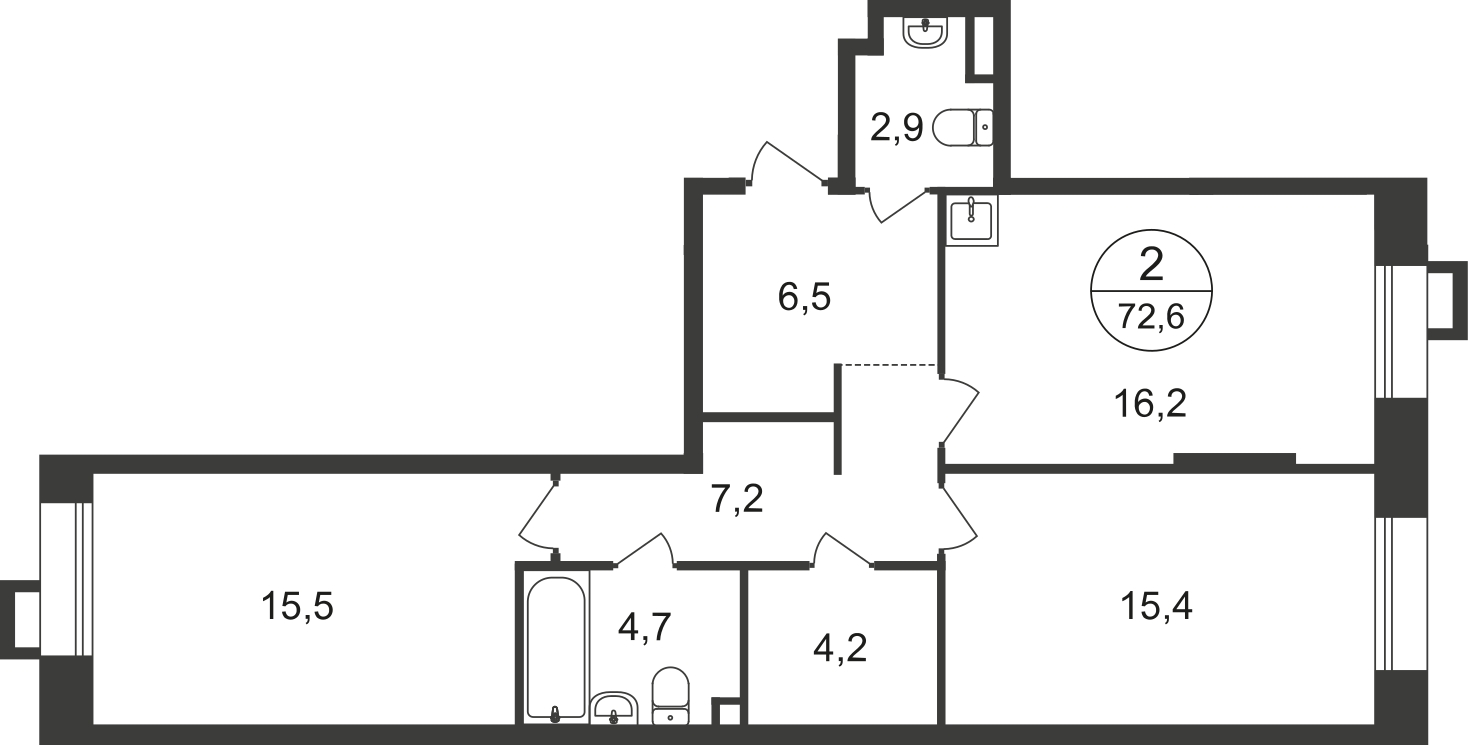1-комнатная квартира в ЖК город-парк Переделкино Ближнее на 8 этаже в 2 секции. Сдача в 1 кв. 2025 г.