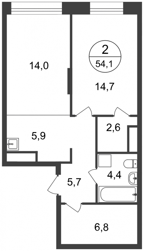 1-комнатная квартира в ЖК город-парк Переделкино Ближнее на 2 этаже в 2 секции. Сдача в 1 кв. 2025 г.