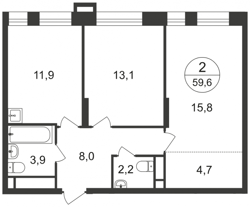 1-комнатная квартира (Студия) с отделкой в ЖК Квартал Новые Котельники на 8 этаже в 4 секции. Сдача в 2 кв. 2023 г.