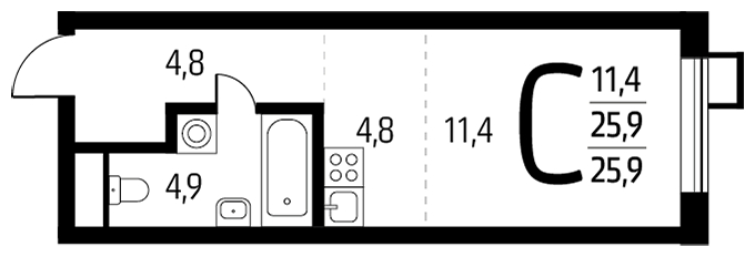 1-комнатная квартира в ЖК Новый Зеленоград на 10 этаже в 1 секции. Сдача в 1 кв. 2023 г.