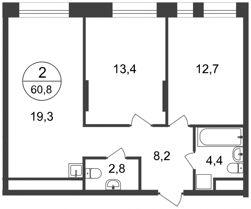 3-комнатная квартира в ЖК Время на 3 этаже в 2 секции. Сдача в 1 кв. 2019 г.