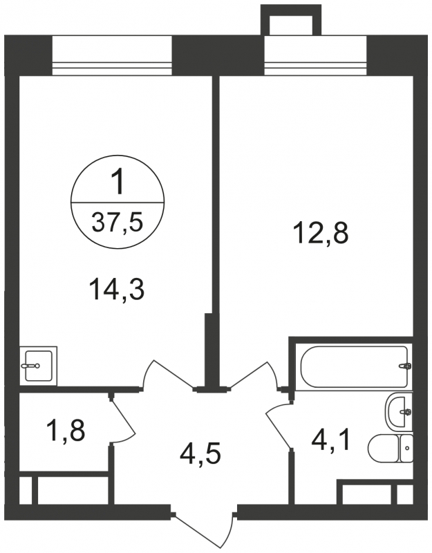 2-комнатная квартира с отделкой в ЖК Мкр. Красногорский на 8 этаже в 7 секции. Сдача в 1 кв. 2023 г.