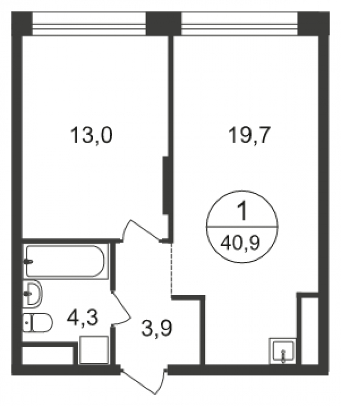 2-комнатная квартира в ЖК город-парк Переделкино Ближнее на 7 этаже в 3 секции. Сдача в 1 кв. 2025 г.