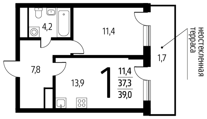 3-комнатная квартира в ЖК Новый Зеленоград на 3 этаже в 2 секции. Сдача в 4 кв. 2021 г.