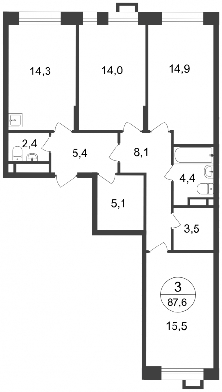 1-комнатная квартира с отделкой в ЖК Сказка на 1 этаже в 2 секции. Сдача в 4 кв. 2019 г.