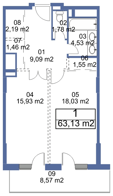 2-комнатная квартира с отделкой в ЖК Баркли Медовая Долина на 6 этаже в 3 секции. Сдача в 2 кв. 2021 г.