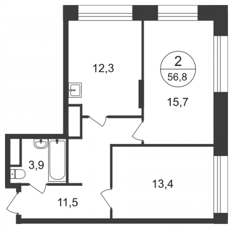 1-комнатная квартира с отделкой в ЖК Эко Бунино на 14 этаже в 5 секции. Сдача в 4 кв. 2025 г.