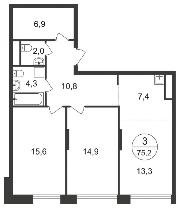 2-комнатная квартира с отделкой в ЖК город-парк Переделкино Ближнее на 1 этаже в 5 секции. Сдача в 3 кв. 2025 г.