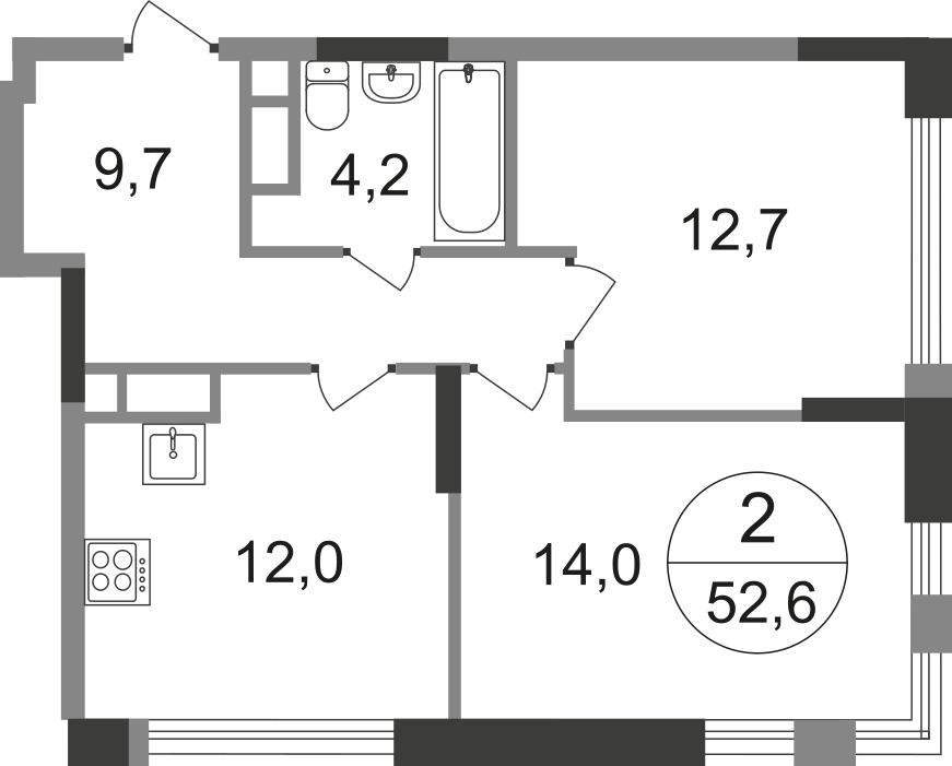 3-комнатная квартира с отделкой в ЖК Ново-Молоково на 6 этаже в 1 секции. Дом сдан.