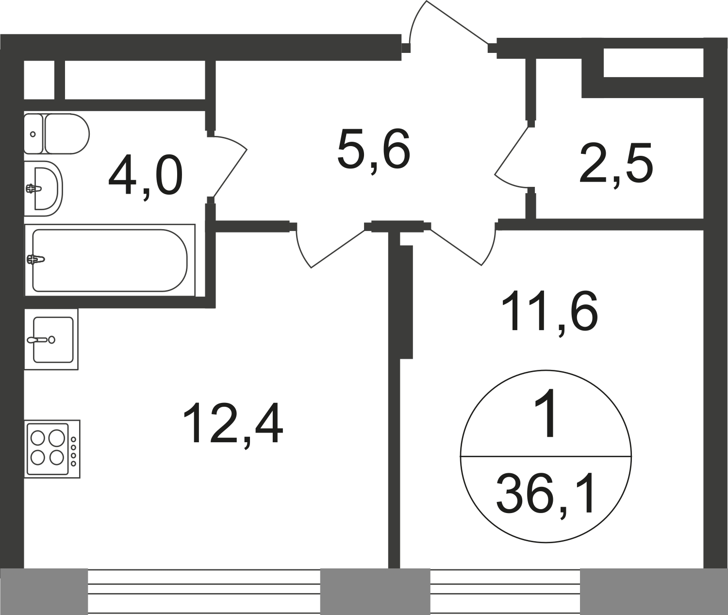 2-комнатная квартира в ЖК город-парк Переделкино Ближнее на 15 этаже в 6 секции. Сдача в 1 кв. 2025 г.