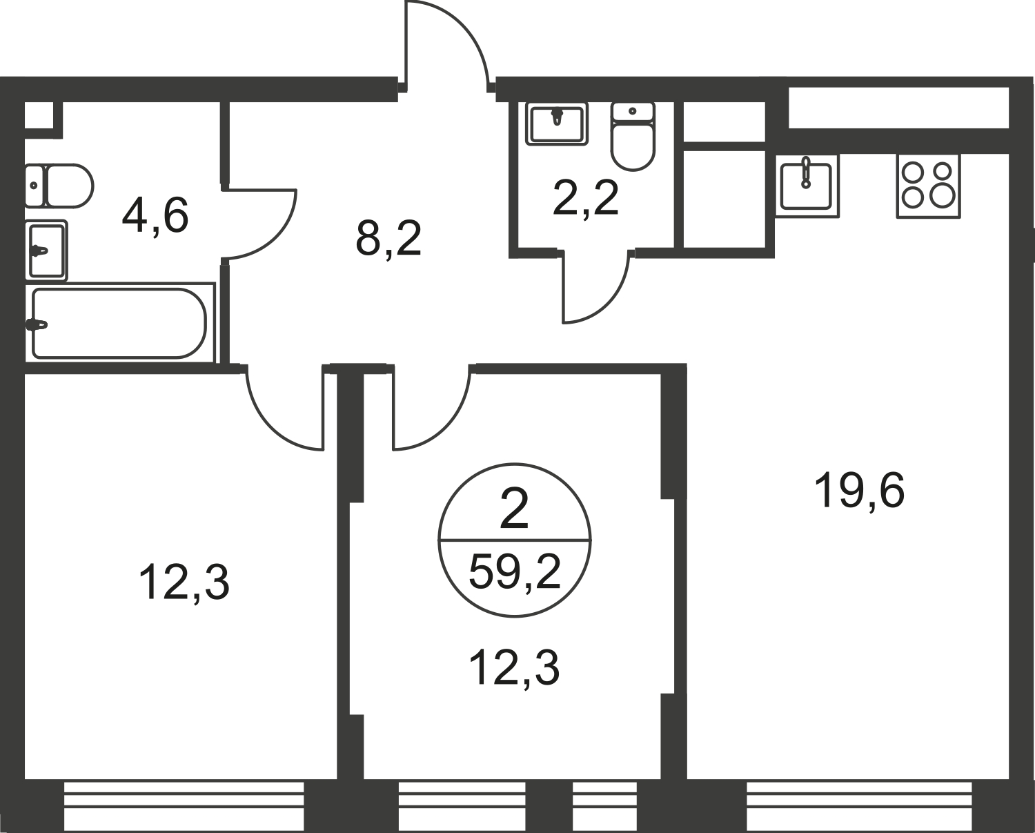 2-комнатная квартира с отделкой в ЖК город-парк Переделкино Ближнее на 13 этаже в 6 секции. Сдача в 3 кв. 2025 г.