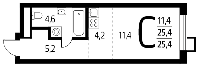 2-комнатная квартира в ЖК Новый Зеленоград на 16 этаже в 1 секции. Сдача в 4 кв. 2021 г.