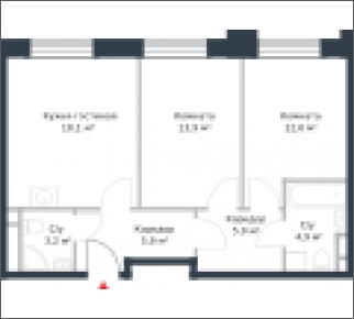 2-комнатная квартира с отделкой в ЖК город-парк Переделкино Ближнее на 16 этаже в 3 секции. Сдача в 3 кв. 2025 г.