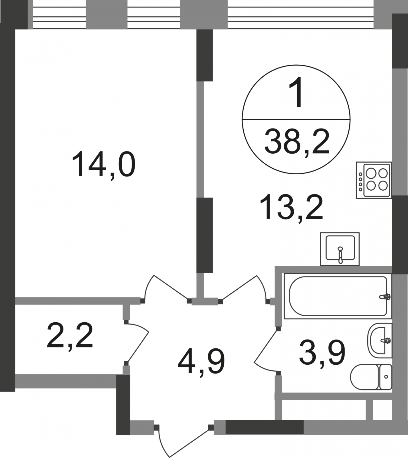 1-комнатная квартира в ЖК город-парк Переделкино Ближнее на 3 этаже в 1 секции. Сдача в 1 кв. 2025 г.
