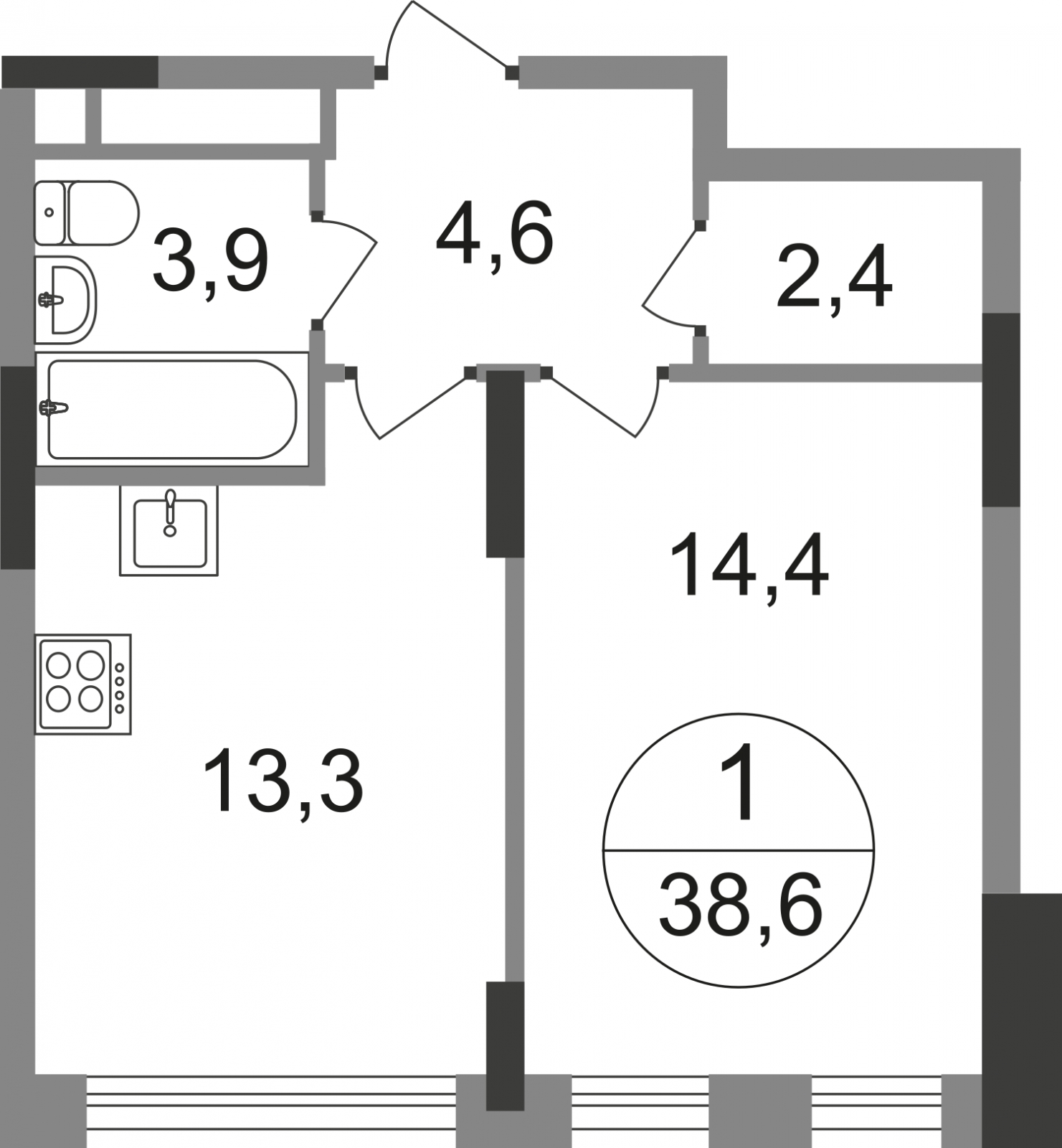 3-комнатная квартира в ЖК Город-парк Первый Московский на 18 этаже в 2 секции. Сдача в 2 кв. 2025 г.