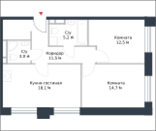 2-комнатная квартира в ЖК город-парк Переделкино Ближнее на 17 этаже в 2 секции. Сдача в 1 кв. 2025 г.