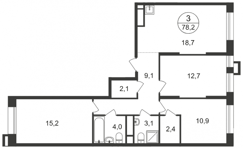 1-комнатная квартира с отделкой в ЖК Мещерский лес на 15 этаже в 1 секции. Сдача в 2 кв. 2023 г.