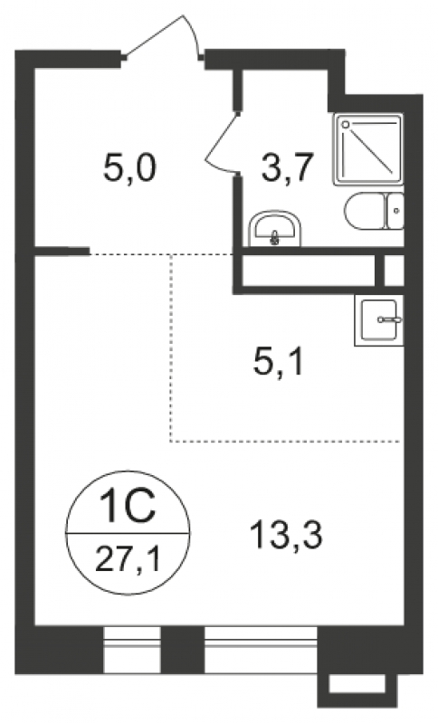 2-комнатная квартира с отделкой в ЖК Мещерский лес на 16 этаже в 1 секции. Сдача в 2 кв. 2023 г.
