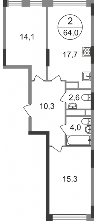 1-комнатная квартира с отделкой в ЖК Город-парк Первый Московский на 14 этаже в 4 секции. Сдача в 2 кв. 2025 г.