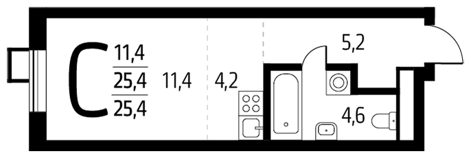 1-комнатная квартира в ЖК Новый Зеленоград на 15 этаже в 1 секции. Сдача в 4 кв. 2021 г.