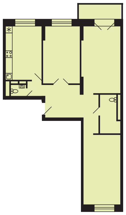 3-комнатная квартира в ЖК город-парк Переделкино Ближнее на 8 этаже в 6 секции. Сдача в 1 кв. 2025 г.