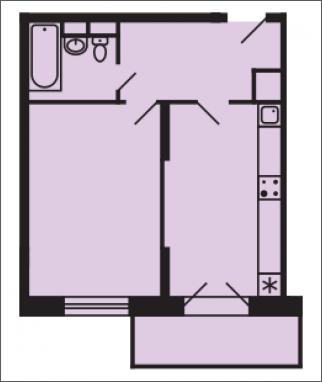 2-комнатная квартира в ЖК город-парк Переделкино Ближнее на 5 этаже в 4 секции. Сдача в 1 кв. 2025 г.
