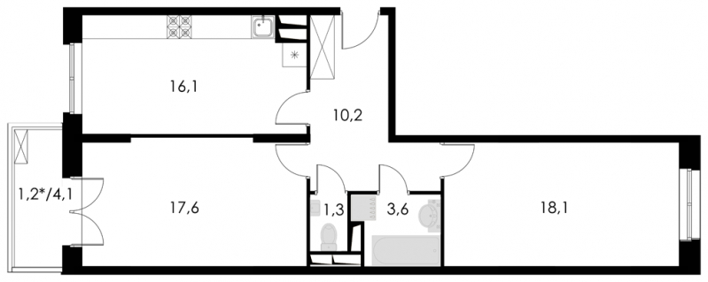 1-комнатная квартира в ЖК город-парк Переделкино Ближнее на 3 этаже в 3 секции. Сдача в 1 кв. 2025 г.
