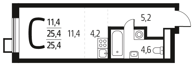 3-комнатная квартира с отделкой в ЖК Новые Ватутинки. Центральный на 6 этаже в 7 секции. Сдача в 1 кв. 2024 г.
