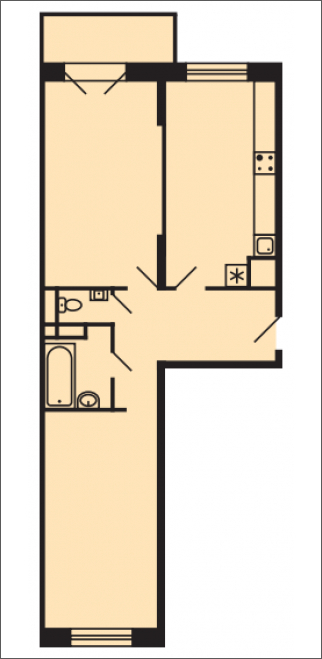 2-комнатная квартира в ЖК Триколор на 33 этаже в 1 секции. Дом сдан.
