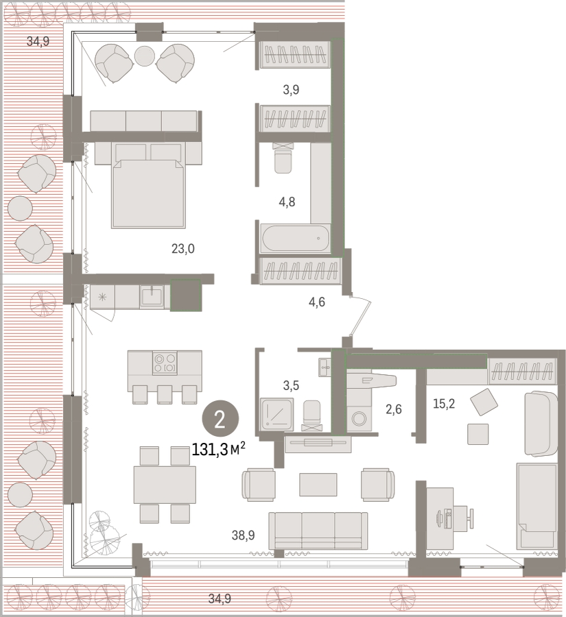 3-комнатная квартира в ЖК город-парк Переделкино Ближнее на 14 этаже в 1 секции. Сдача в 1 кв. 2025 г.