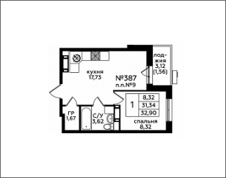 2-комнатная квартира в ЖК Котельнические высотки на 9 этаже в 2 секции. Дом сдан.