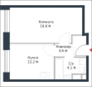 1-комнатная квартира с отделкой в ЖК Новин на 8 этаже в 5 секции. Сдача в 2 кв. 2024 г.