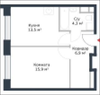 1-комнатная квартира в ЖК Ривер парк на 11 этаже в 1 секции. Дом сдан.