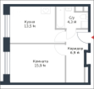 2-комнатная квартира в ЖК Котельнические высотки на 11 этаже в 3 секции. Сдача в 1 кв. 2019 г.