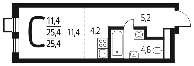 3-комнатная квартира с отделкой в ЖК Новые Ватутинки. Центральный на 4 этаже в 1 секции. Сдача в 1 кв. 2024 г.