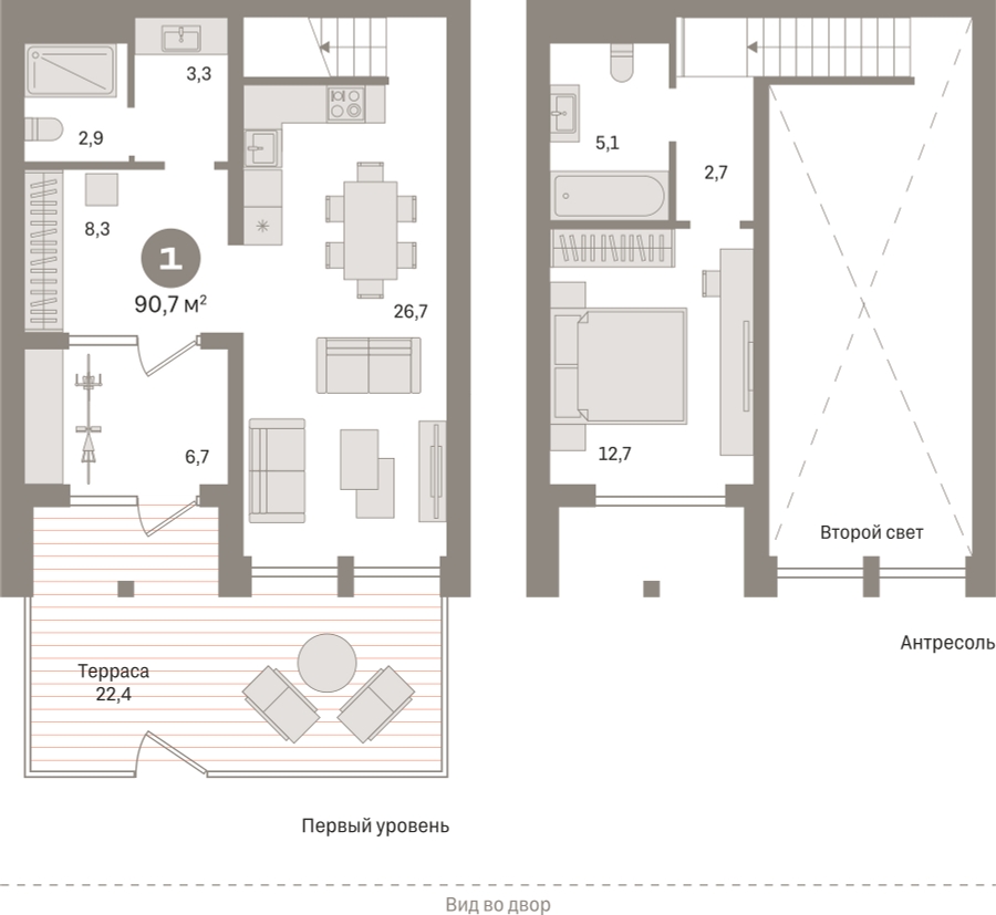2-комнатная квартира в ЖК город-парк Переделкино Ближнее на 8 этаже в 4 секции. Сдача в 1 кв. 2025 г.