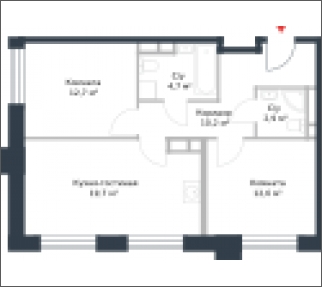 2-комнатная квартира в ЖК Котельнические высотки на 4 этаже в 3 секции. Дом сдан.