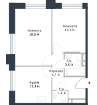 3-комнатная квартира в ЖК Город Счастья на 15 этаже в 2 секции. Сдача в 2 кв. 2019 г.