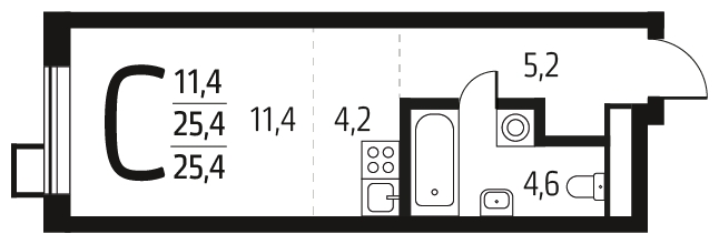 2-комнатная квартира с отделкой в ЖК Новые Ватутинки. Центральный на 7 этаже в 6 секции. Сдача в 1 кв. 2024 г.