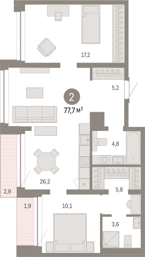 1-комнатная квартира в ЖК Котельнические высотки на 16 этаже в 7 секции. Сдача в 1 кв. 2019 г.